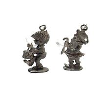 Pewter Christmas Ornament 2 Piece Set Drummer Boy Santa 2 Inch Holiday picture