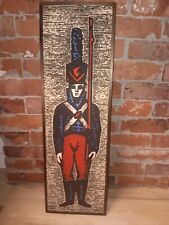 Vintage MCM 1960's Tom Tru Canvas on Wood Soldier Print Collectible  picture