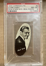 1934 Carreras Ltd Film Stars Oval #2 CLARK GABLE PSA 8 NM-MT picture