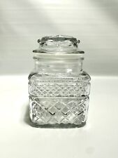Vintage Anchor Hocking Wexford Clear Square Canister Jar With Lid 5 1/4” picture