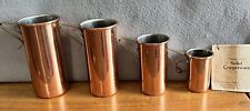 Vintage Solid COPPERWARE  Measuring Cups Set  with Tag … Never Used picture
