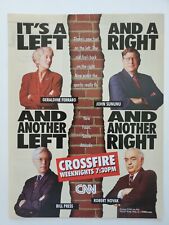 CNN's Crossfire TV Show Ferraro, Sununu, Press & Novak 1996 Vintage Print Ad picture