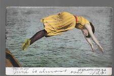 1907 Postcard: Down She Goes, Atlantic City NJ picture