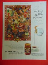 1946 NESCAFE Instant Coffee Art by Arthur SZYK vintage print ad picture
