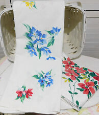 Fun Colorful Lot Vintage Tablecloths Wilendur Summer Floral BOLD Colors picture