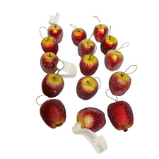 Vintage Artifical 15 Red Sugar Coated Faux Apples Tree Ornaments Decor picture