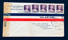 1944 WWII Military Air Mail Canal Zone Stamp Cover Envelope Amador Road USO - CT picture