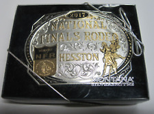 Hesston Gold & Silver 2017 NFR Cowboy Rodeo Adult Buckle, New in Box picture