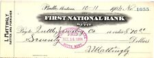 1904 BUTTE MONTANA I. MATTINGLY HATTER AND FURNISHER FIRST NATIONAL CHECK Z1601 picture