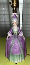 Vintage German Bavaria Victorian Lady Purple Lamp No Shade Works Perfectly READ picture