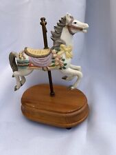 Vintage Musical Carousel White Horse 8