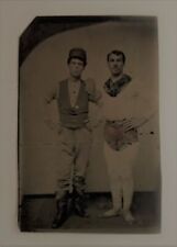 antique RARE occupational CIRCUS PERFORMERS TINTYPE photo ACROBAT ACTOR tinted  picture