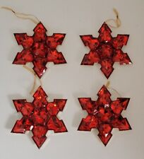 Acrylic Christmas Ornaments Red Gold Reversible 4 X 4.5