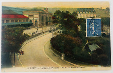 Vintage Lyon France La Gare de Perrache Postcard P264 Train Station picture