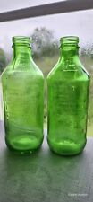 2 Vintage Embossed 7up 10oz Glass Soda Bottles picture
