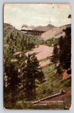 c1910 Silver Cascade Falls Railroad Bridge Train Cripple Creek Colorado P605 picture