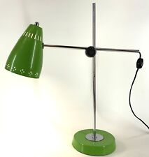 Vintage MCM Adjustable Green Desk Lamp Punched Shade 60s Modern Retro picture