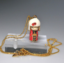 RARE Kimmidoll Collection signed metal enamel  crystal necklace charm HTF  AJ28 picture