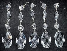 Lot 5 Brilliant Basket Chain Crystal Prisms 5 1/2
