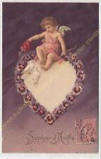 CPA Fantasy Embossed Cherub Souvenir Friendship Edit Circa 1904 picture