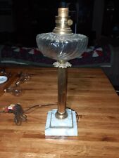Vtg Mid Century Paul Hanson Hollywood ? Regency Marble Brass Lamp Kerosene Style picture