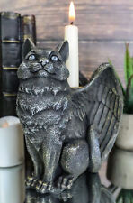 Ebros Gothic Angel Winged Cat Gargoyle Candle Holder Statue picture