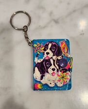 Vintage Lisa Frank Mini Notebook Keychain W/ Purple Puppies Pages Never Used  picture