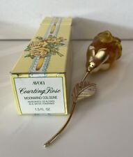 Avon Courting Rose VTG Perfume Bottle Amber Gold Repurpose Glam Decor picture