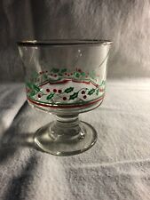 Vintage Arby's Libbey Christmas Holly Berry Dessert Sherbet Dish- Set 3 picture