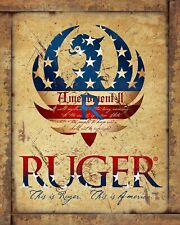 Ruger Firearms 8x10 Rustic Vintage Style Tin Sign Metal Poster picture