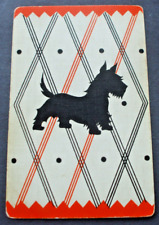 1 Single Genuine Vintage Swap Playing Card Dogs Scottish Terrier Scottie picture