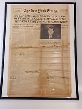 New York Times October 23 1962 Cuban Missile Crisis Blockade Kennedy Newspaper picture