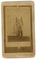 Antique Rare CDV Circa 1870s Photo Of a Photo Of Man Wearing Kerchief & Boots picture