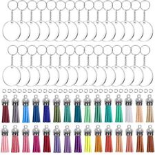120PCS Acrylic Keychain Blanks, Including 30 PCS Keychain Rings(1 inch),30 PCS  picture