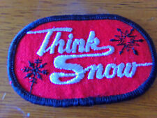 Vintage Sew On Snowmobile Patch Think Snow Red picture