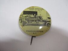 Antique FIRE Department Pinback Pin Button Young America Hose Co Poughkeepsie NY picture