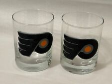 Vintage Philadelphia Flyers NHL Cocktail Glass Pewter Logo 12 oz Set of 2 picture