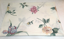 Vintage Large Floral Full / Double Percale Flat Sheet 91 x 96