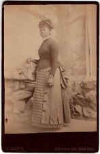 CIRCA 1880s CABINET CARD H. WILBUR AFRICAN AMERICAN LADY IN FANCY DRESS NEW YORK picture