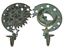 Vintage Hanging Metal Moon And Stars Sconces Green ￼ Nice picture