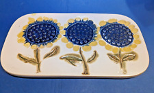 Bennington Vermont Potters Retro yellow Blue Wall Trivet Plaque Sunflower picture