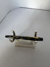 Vintage PATO Lever Fill Fountain Pen Green Marble Design W Gold Trim Iridium Nib picture