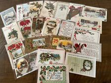 Lot of 22 ~Vintage Antique ~Christmas Postcards~Early 1900's~ in Sleeves~h928 picture