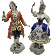 Scheibe Alsbach Kister German Antique Porcelain Dancing Rose Figurine Pair picture