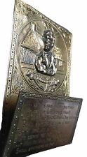 Vintage Robert Burns “Let Us Pray” Brass  Hanging Wall Mail/ Bill Holder Rare picture