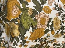 Vintage Waverly Mayflower Document Fabric Yellow FloralGreen Birds 7 Yds Drapery picture