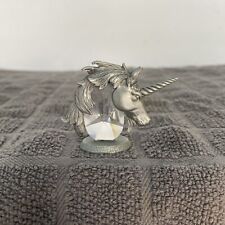 Pewter And Crystal Unicorn 2 Inch Miniture picture