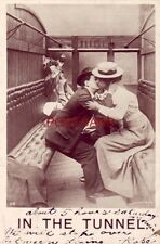 pre-1907 IN THE TUNNEL kissing couple 1906 Bamforth & Co. picture