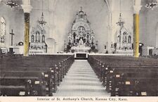Kansas City KS St Anthony's Church Interior Altar Early 1900s  Vtg Postcard A34 picture