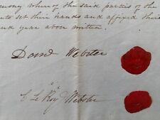 Daniel Webster, wife and son sign 1842 land deed for Michigan, early settlement picture